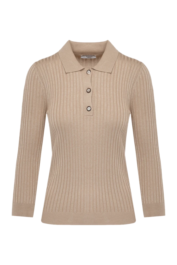 Peserico polo with long sleeves made of polyester and viscose for women beige 178173 - photo 1