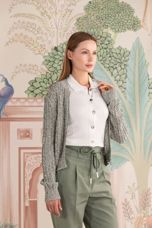 Peserico кардиган из полиэстера и вискозы женский белый 178174 - фото 2