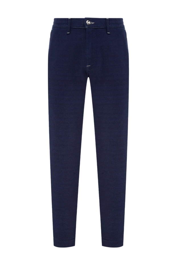 Stefano Ricci брюки из хлопка и полиэстера мужские синие 178186 - фото 1