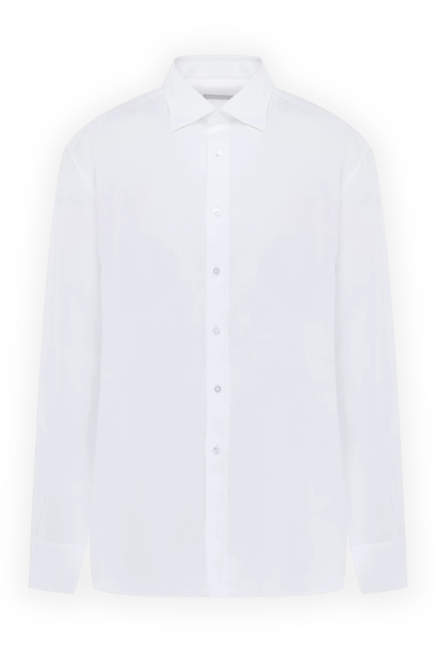 Stefano Ricci рубашка изо льна мужская белая 178188 - фото 1