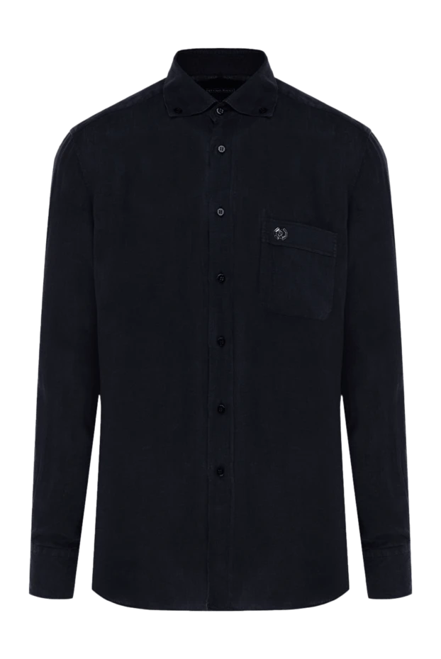 Stefano Ricci сорочка із льону чоловіча чорна 178191 - фото 1