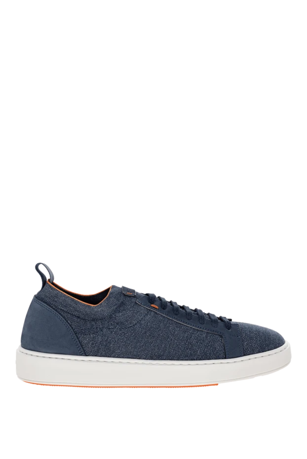 Santoni man men's blue cotton sneakers 178208 - photo 1