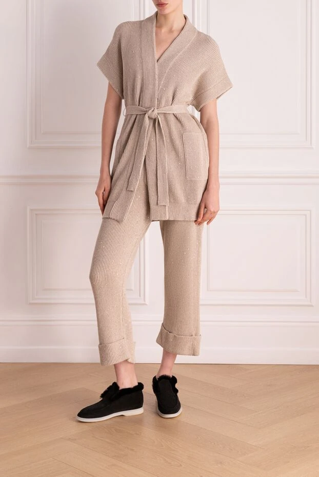Brunello Cucinelli beige cotton and polyamide dress for women 178230 - photo 2