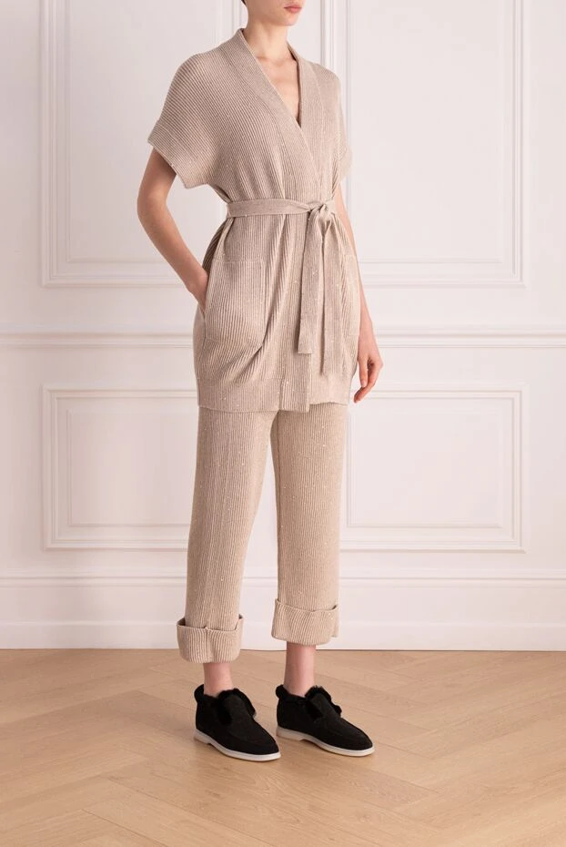 Brunello Cucinelli beige cotton and polyamide dress for women 178230 - photo 3