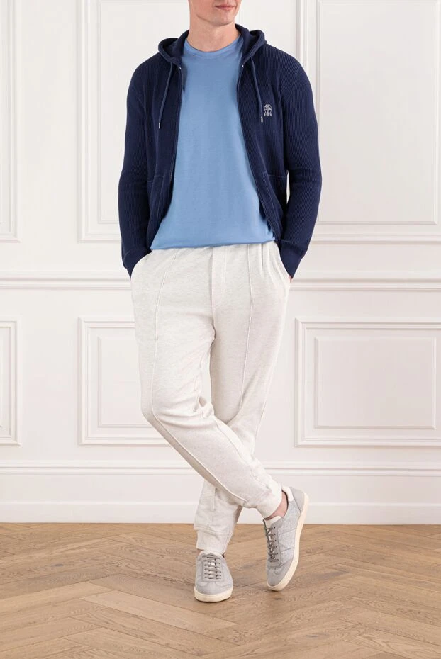 Brunello Cucinelli light cotton joggers with a drawstring waistband 178236 - photo 2