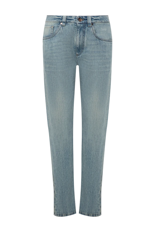 Brunello Cucinelli джинсы из хлопка женские голубые 178304 - фото 1