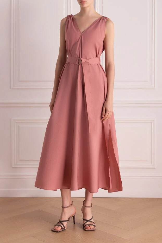 Pink cotton and nylon dress for women - photo 2