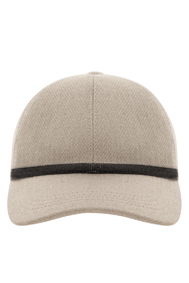 Beige linen and cotton cap for women - photo 1