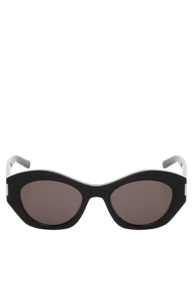 Women's black sunglasses with minimalist logo