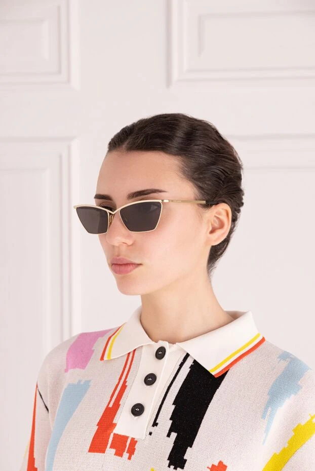 Saint Laurent woman yellow metal sunglasses 178393 - photo 2