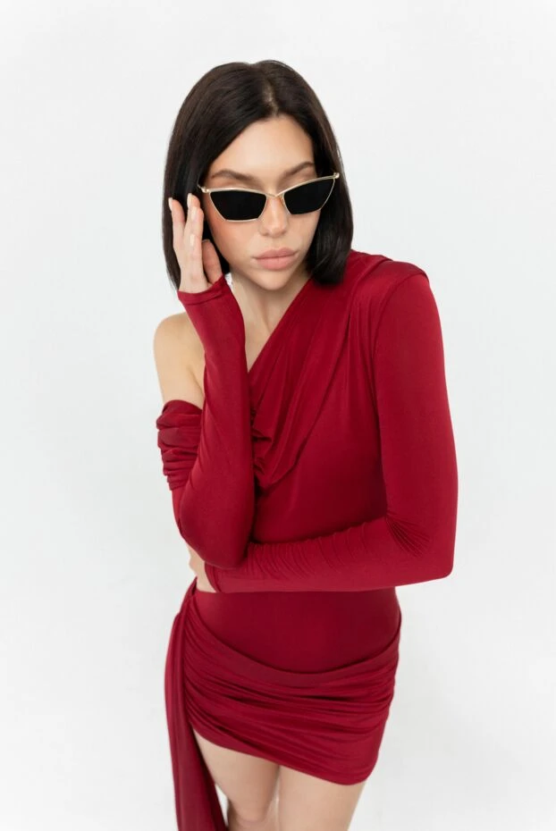 Saint Laurent metal sun protection glasses yellow 178393 - photo 2