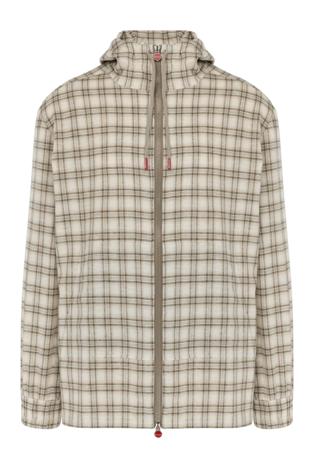 Men's beige sports jacket in a cage