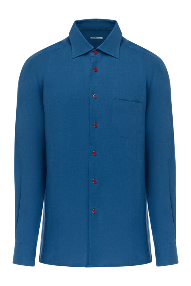 Kiton men's blue linen shirt 178412 - photo 1