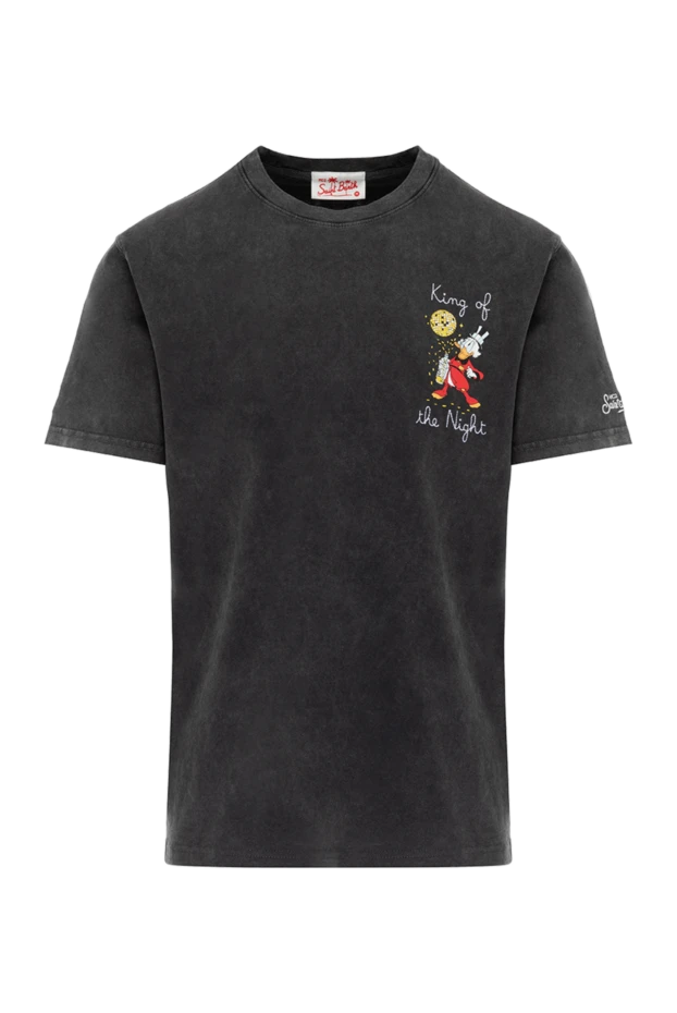MC2 Saint Barth men's black cotton t-shirt with the inscription \
