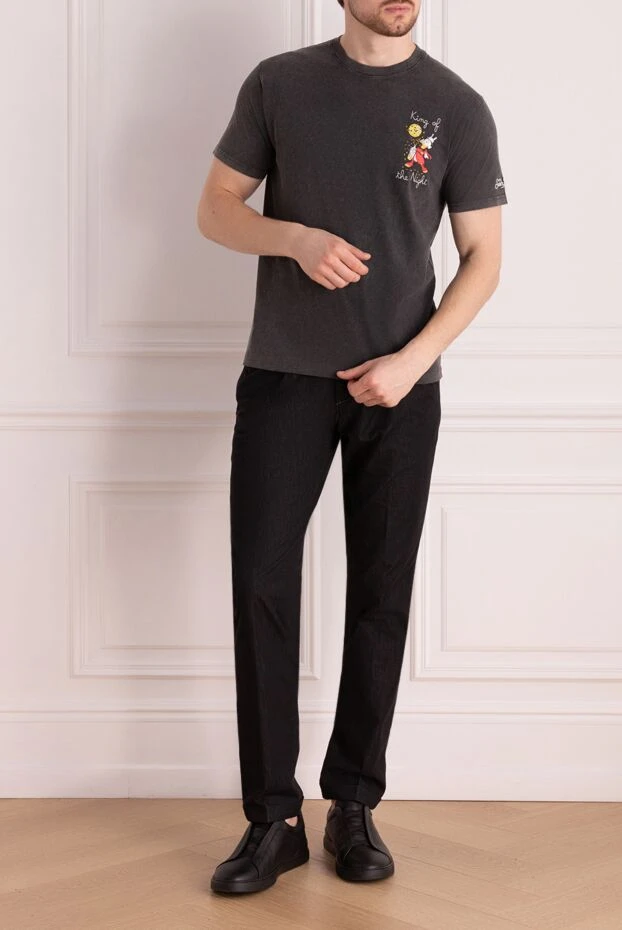 MC2 Saint Barth men's black cotton t-shirt with the inscription \