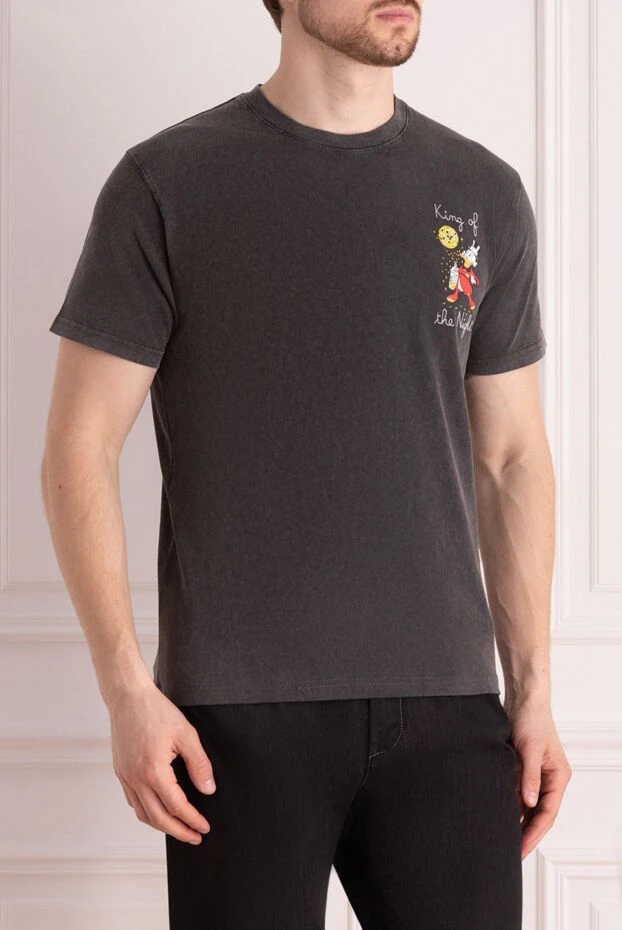 MC2 Saint Barth men's black cotton t-shirt with the inscription \