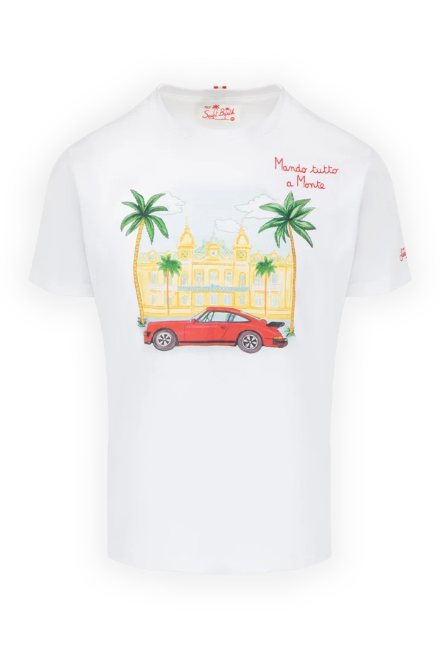 MC2 Saint Barth men's white cotton t-shirt with print 178430 - photo 1