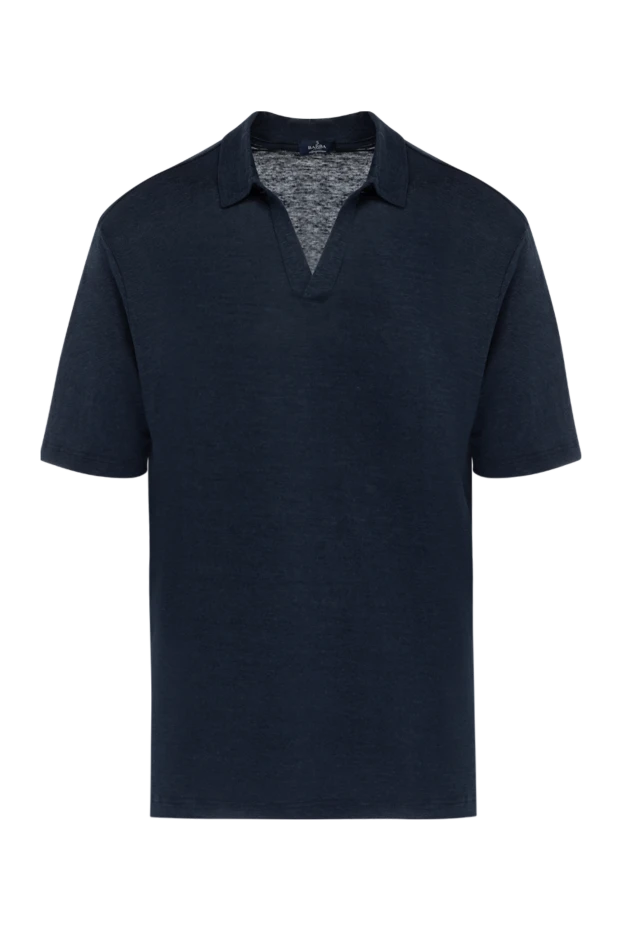 Barba Napoli men's blue linen polo shirt 178451 - photo 1