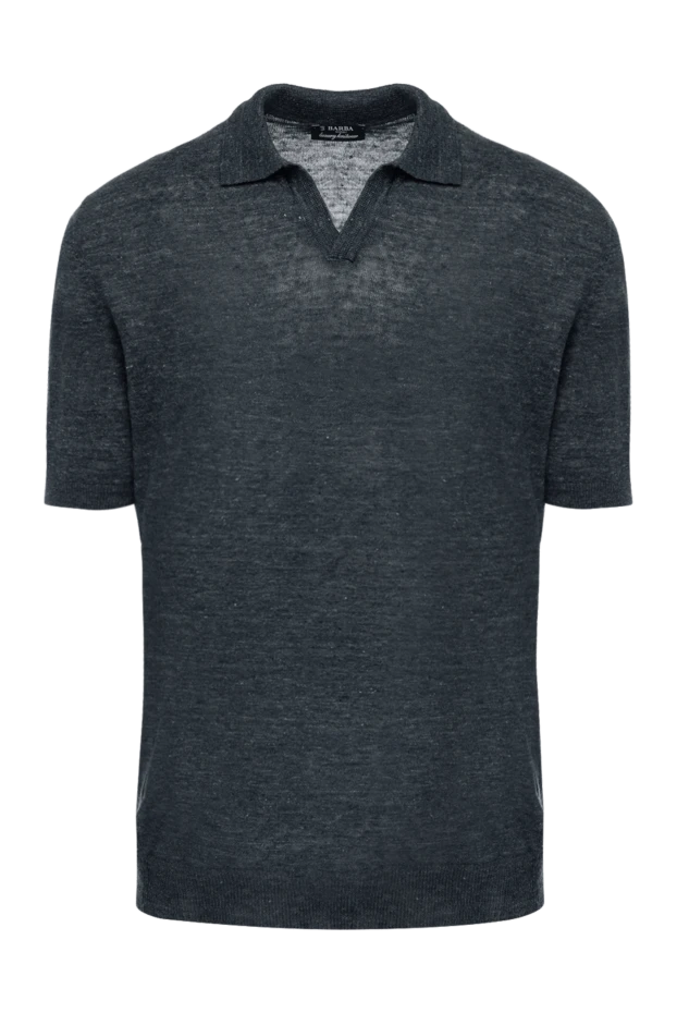 Barba Napoli men's gray linen polo shirt 178455 - photo 1