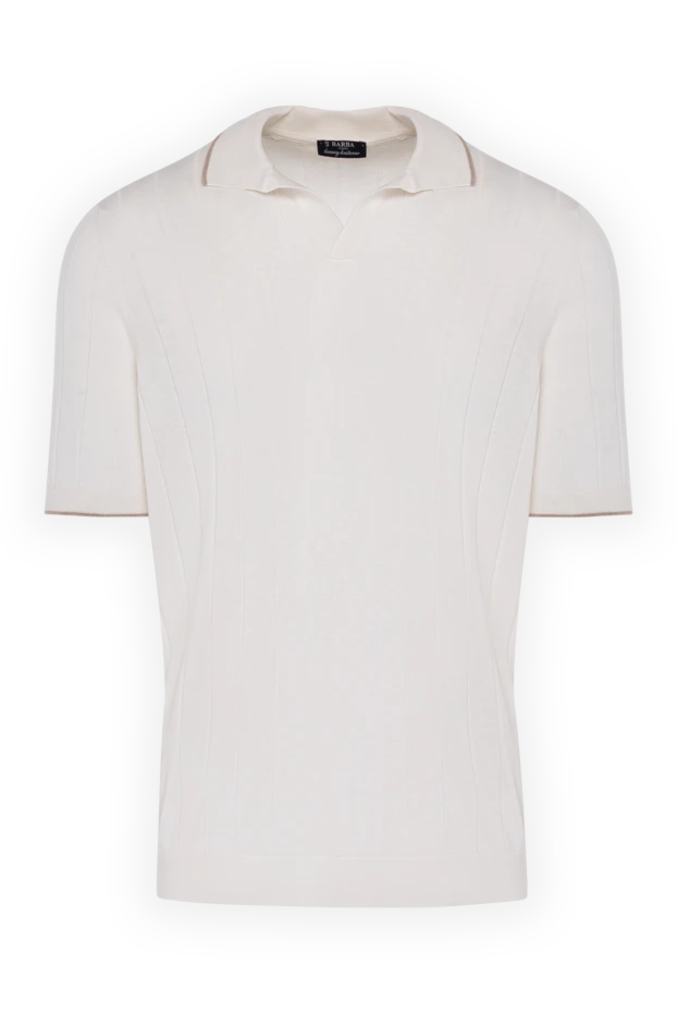 Barba Napoli man men's white silk polo 178458 - photo 1