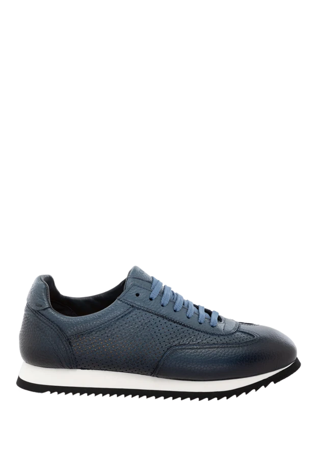 Doucal`s sneakers made of genuine leather blue for men 178463 - photo 1