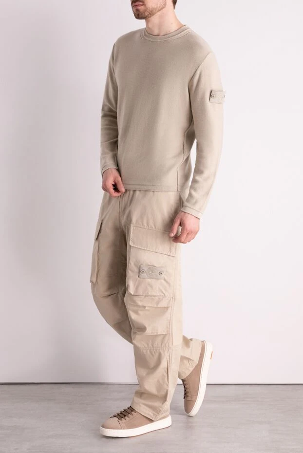 Stone Island man beige cotton trousers for men 178471 - photo 2