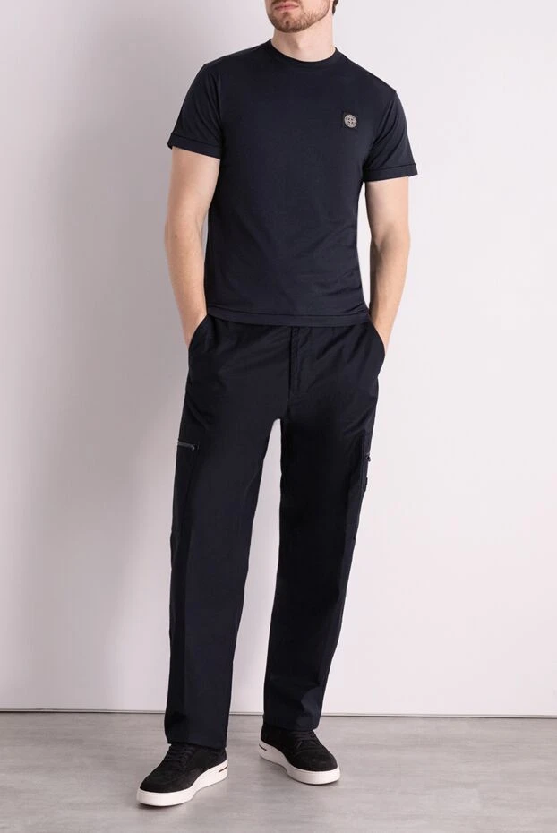 Stone Island man blue cotton trousers for men buy with prices and photos 178473 - photo 2