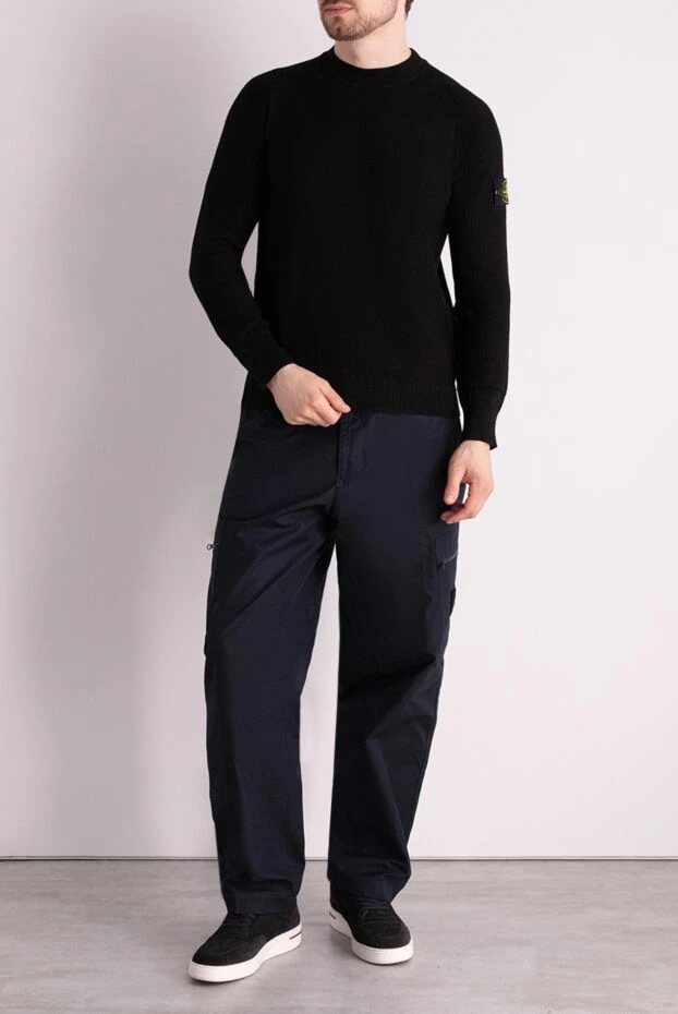 Stone Island man long sleeve cotton jumper for men, black buy with prices and photos 178486 - photo 2