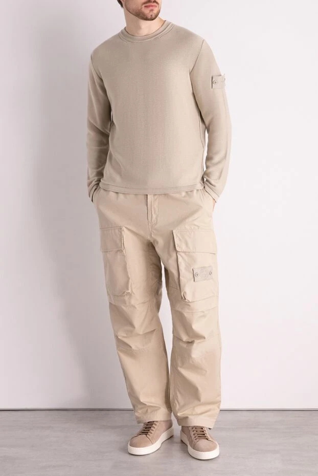 Stone Island man long sleeve cotton jumper for men, beige buy with prices and photos 178489 - photo 2