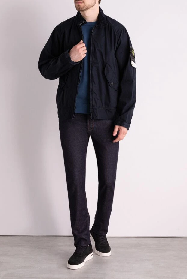 Stone Island man blue cotton jacket for men buy with prices and photos 178493 - photo 2