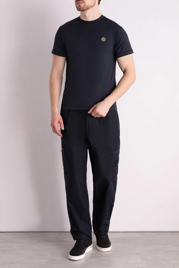 Stone Island a basic, everyday dark blue t-shirt with a patch 196986 - photo 2