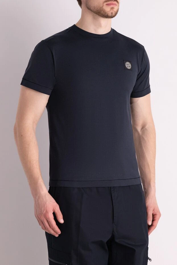 Stone Island a basic, everyday dark blue t-shirt with a patch 196986 - photo 3