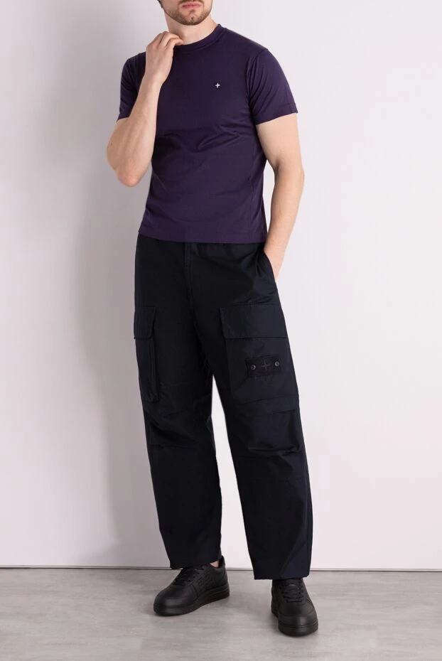 Stone Island man blue cotton trousers for men buy with prices and photos 178497 - photo 2