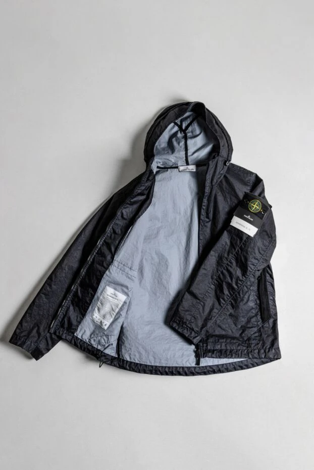 Stone Island ветровка мужская синяя с накладными карманами и молнией 178501 - фото 3