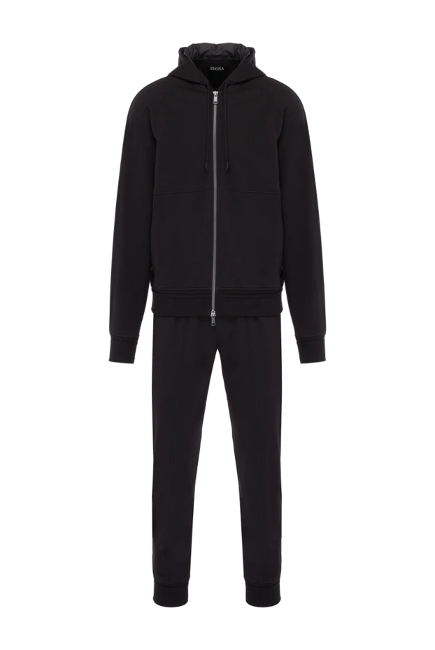 Ermenegildo Zegna чоловічі костюм прогулянковий з бавовни та еластану чоловічий чорний купити фото з цінами 178513 - фото 1