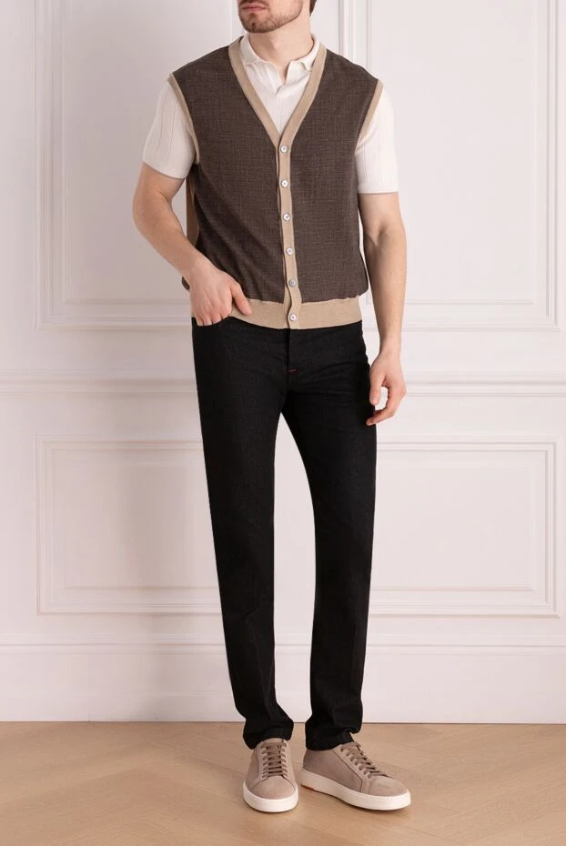 Tombolini man men's brown knitted vest buy with prices and photos 178523 - photo 2