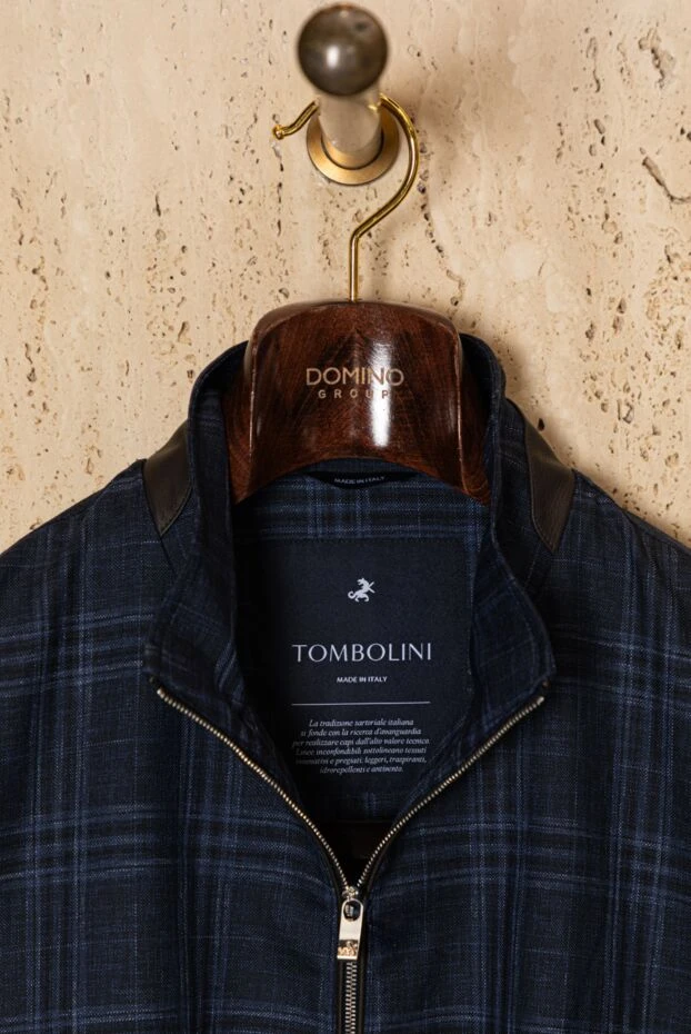 Tombolini men's blue checkered wool bomber jacket 178527 - photo 2