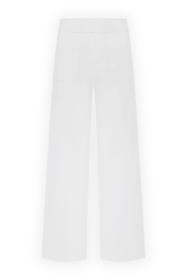 Panicale жіночі штани трикотажні з бавовни та шовку жіночі білі купити фото з цінами 178535 - фото 1