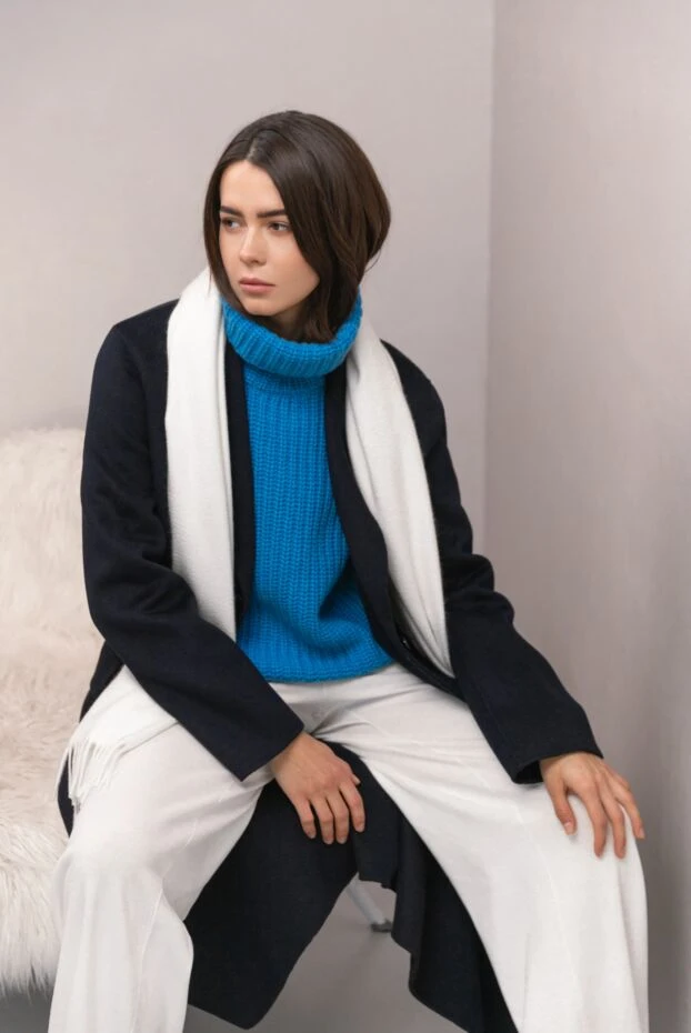 Panicale knitted pants made of cotton and silk for women white 178535 - photo 2