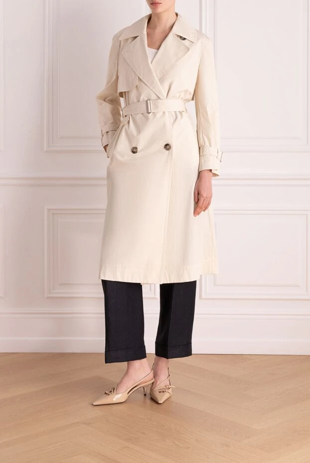 Peserico beige cotton and polyamide coat for women 178544 - photo 2