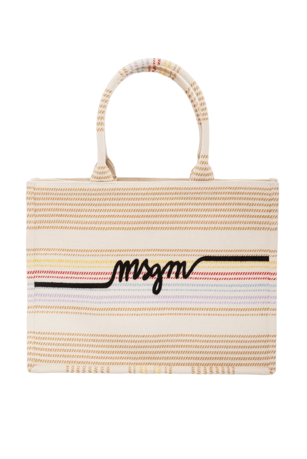 MSGM women's beige striped bag made of polyester and cotton 178553 - photo 1