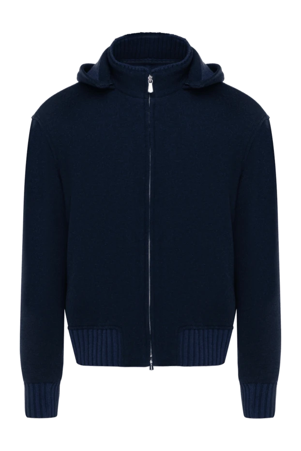 Enrico Mandelli men's blue cashmere jacket with hood 178573 - photo 1