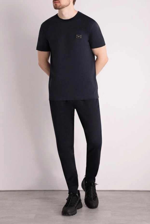 Dolce & Gabbana мужские футболка из хлопка мужская синяя купить с ценами и фото 178577 - фото 2