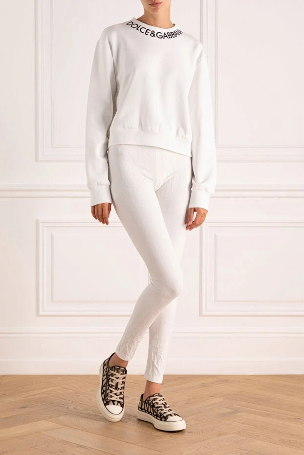Dolce & Gabbana женские свитшот из хлопка белый женский купить с ценами и фото 178583 - фото 2