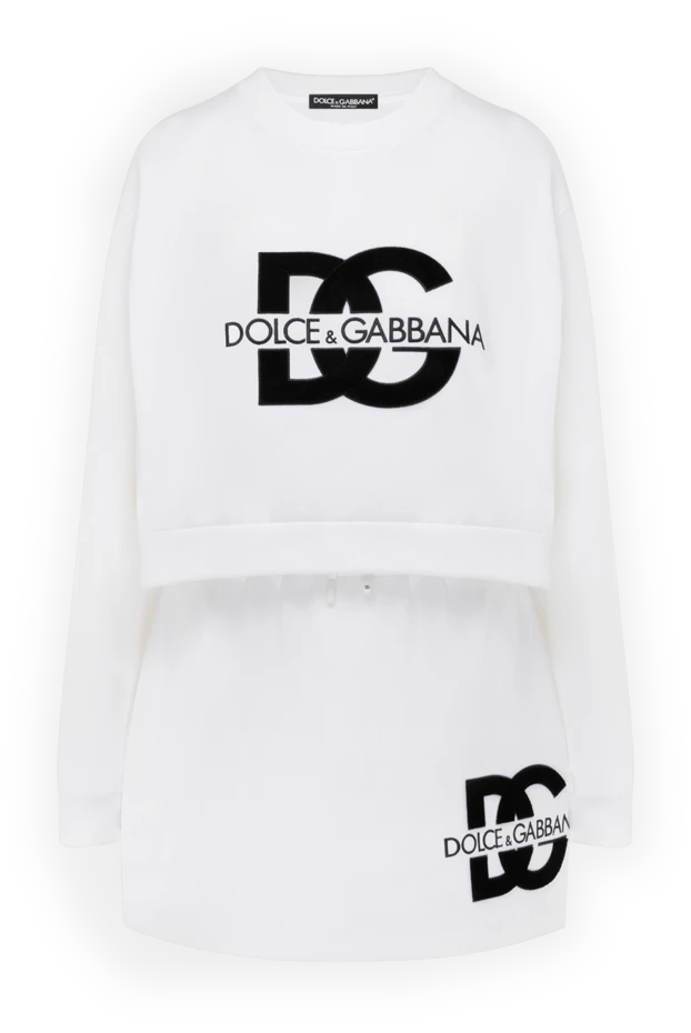 Dolce & Gabbana костюм с юбкой из хлопка и полиэстера белый женский 178587 - фото 1