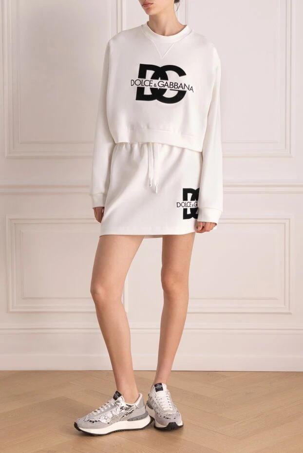 Dolce & Gabbana женские костюм с юбкой из хлопка и полиэстера белый женский купить с ценами и фото 178587 - фото 2