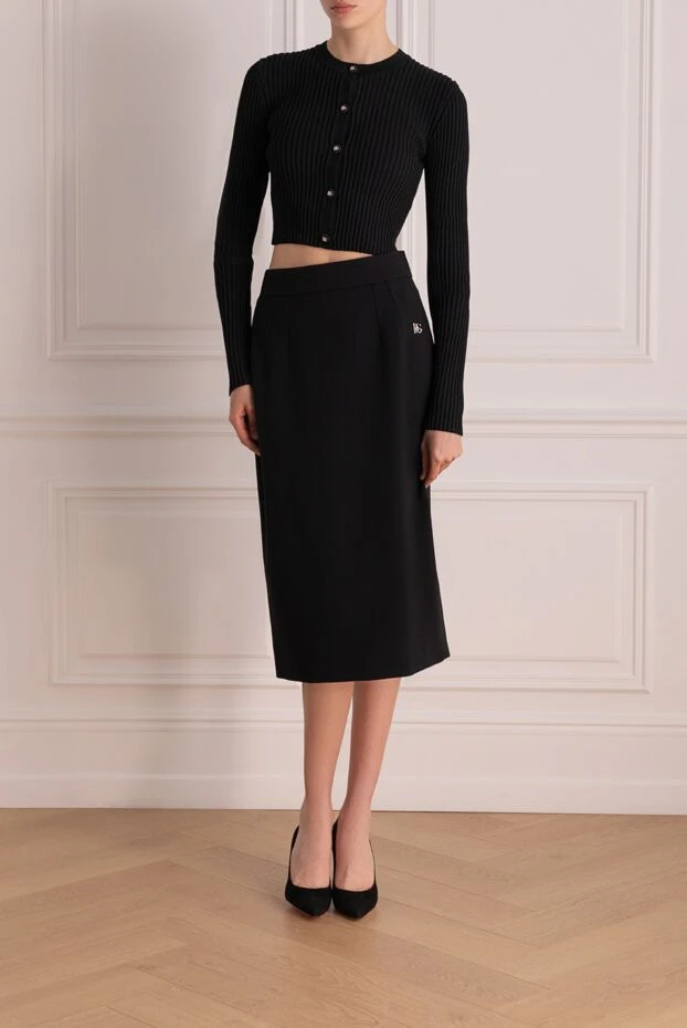 Dolce & Gabbana жіночі спідниця з вовни та еластану чорна жіноча купити фото з цінами 178589 - фото 2
