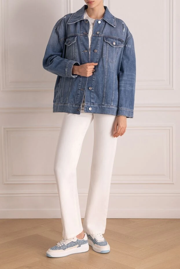 Dolce & Gabbana жіночі джинсова куртка з бавовни блакитна жіноча купити фото з цінами 178592 - фото 2