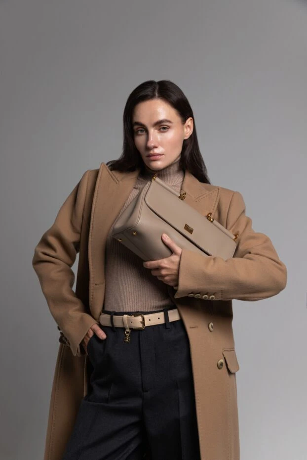 Dolce & Gabbana ремень из натуральной кожи женский бежевый 178594 - фото 2