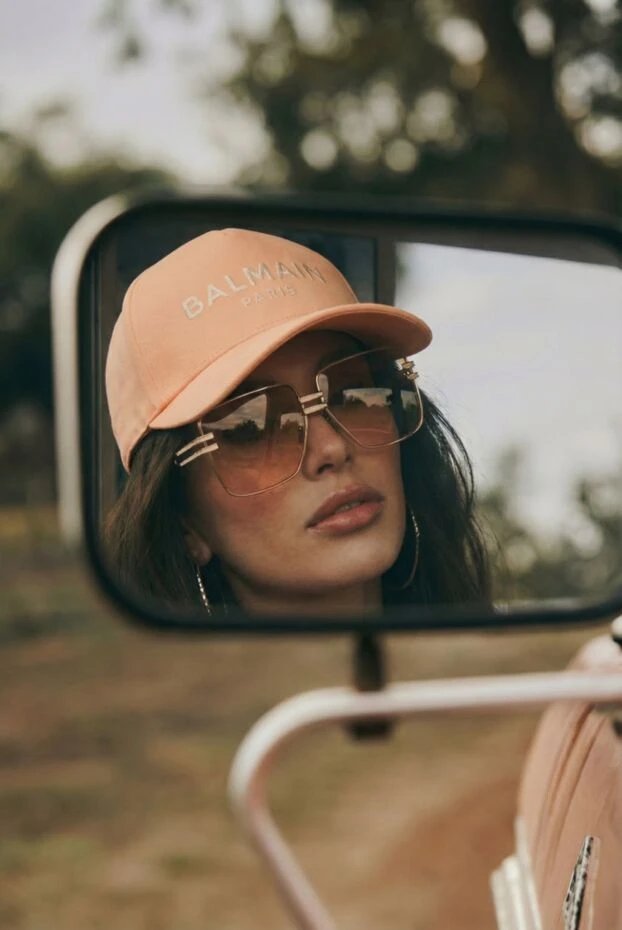 Balmain кепка з бавовни помаранчева жіноча 178598 - фото 2